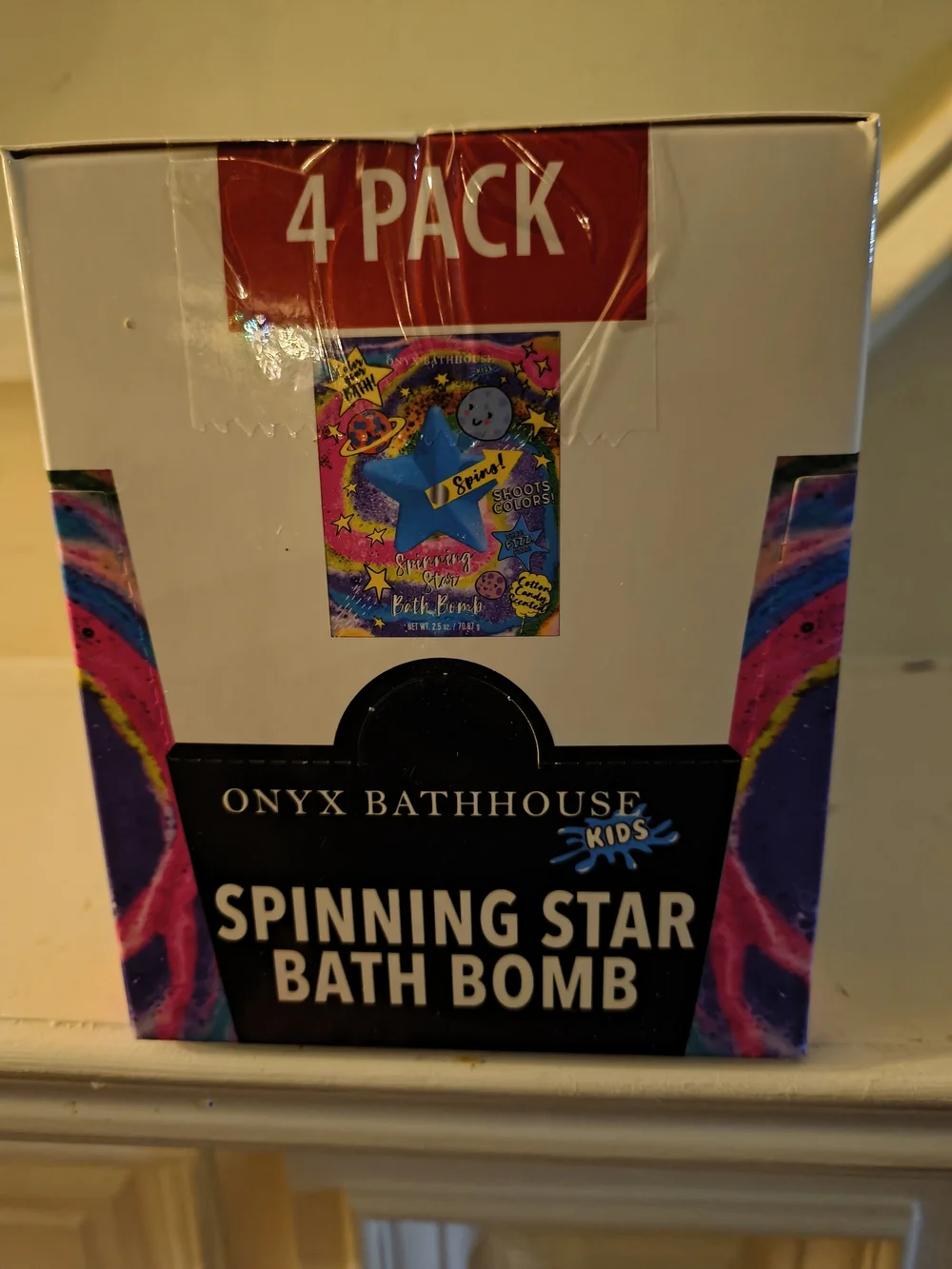 Onyx Bathhouse Kids Spinning Star Bath Bomb - Multicolor (4 Pack)